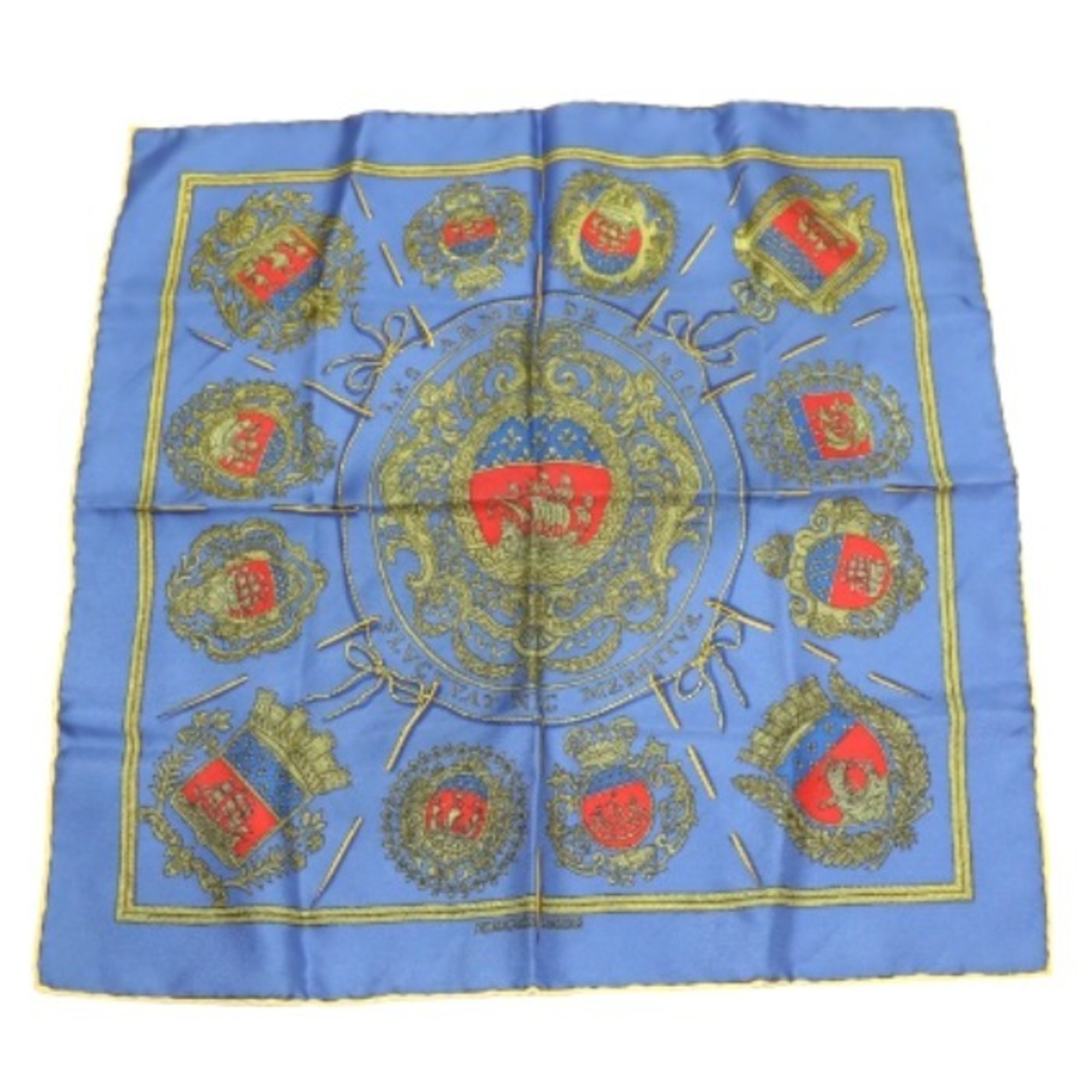 HERMES Handkerchief Carre 45 100% Silk Hermes Blue