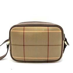 Burberry Bag Shoulder Khaki x Brown Multicolor Plaid Pattern Retro Pochette Camera Crossbody Ladies Nylon Canvas Leather BURBERRY