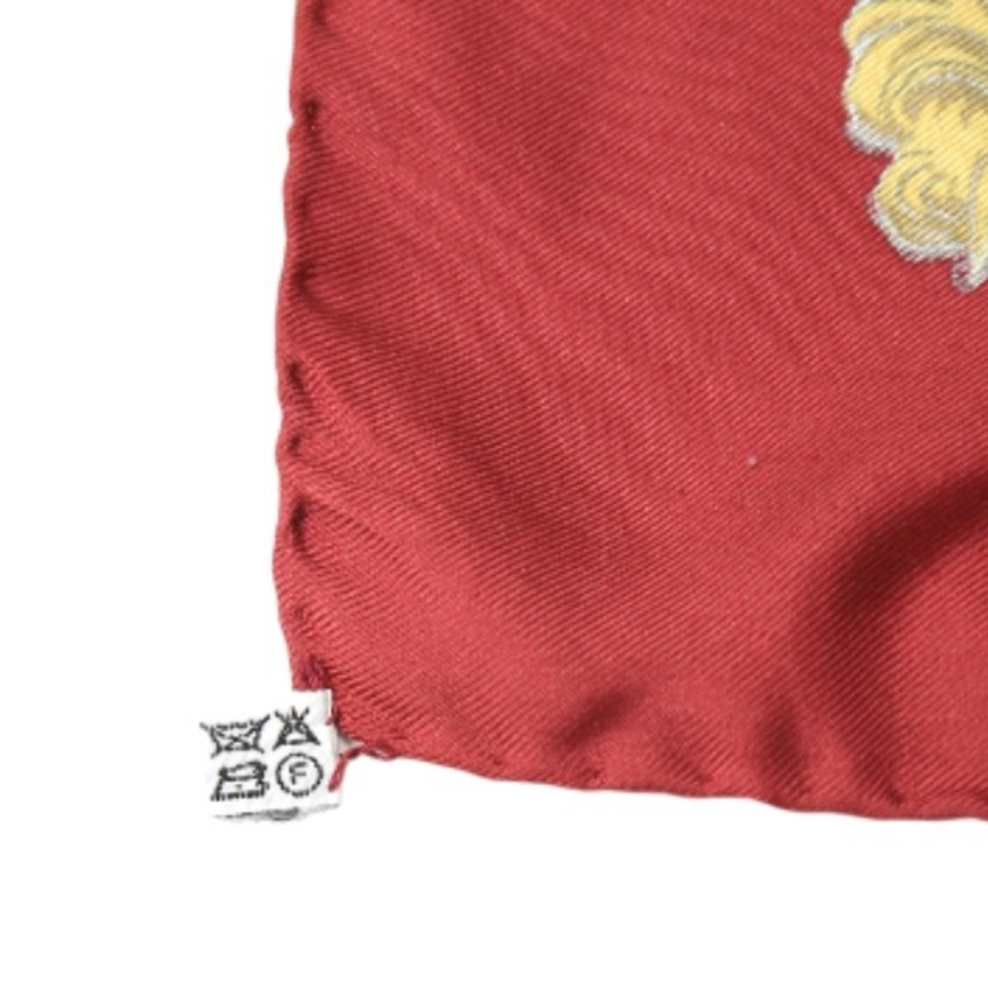 HERMES Carre90 100% Silk Hermes Red Scarf