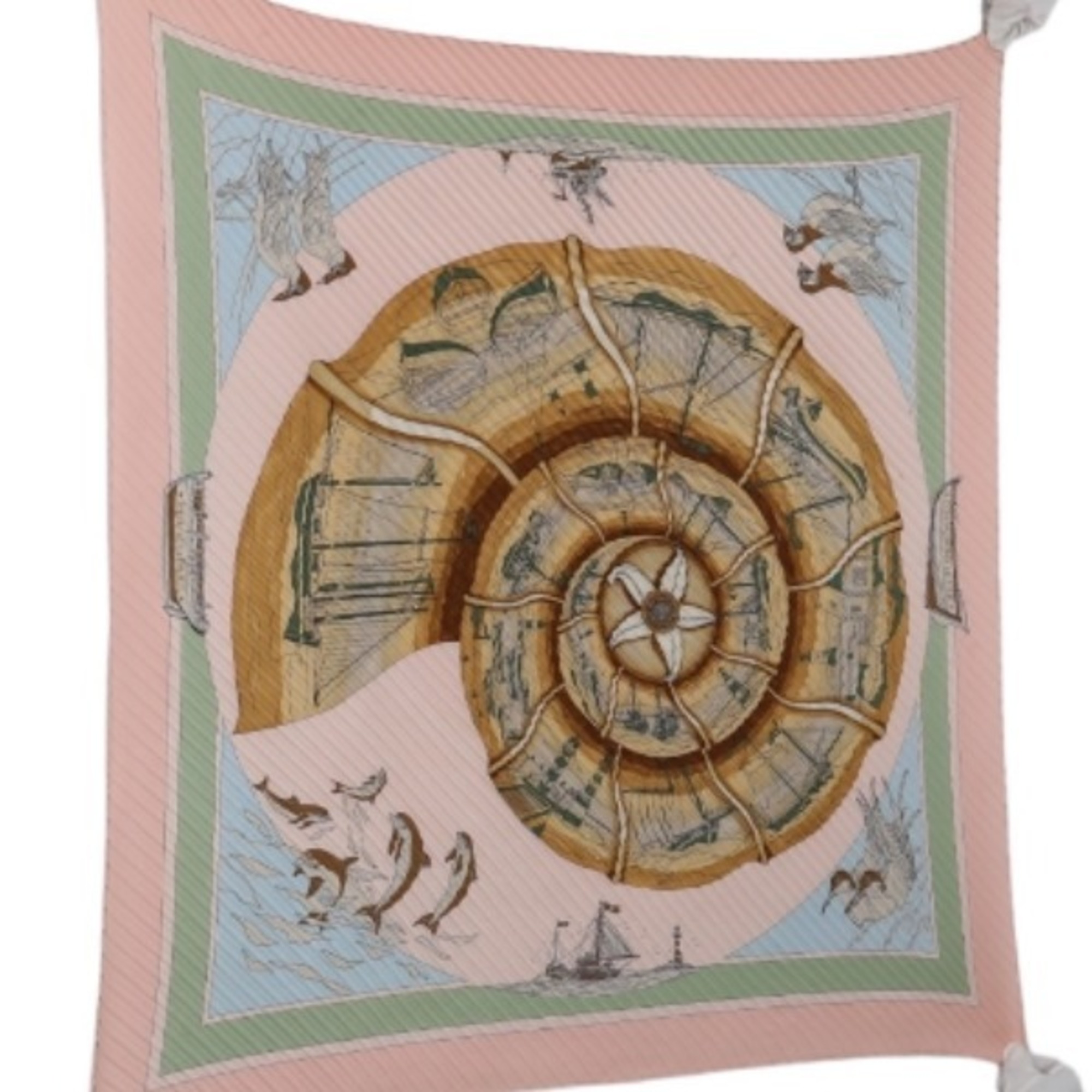 HERMES Diamond Pleated Carre 100% Silk Hermes Pink Scarf