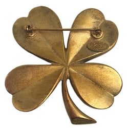 CHANEL Corsage Coco Mark Clover Gold Brooch