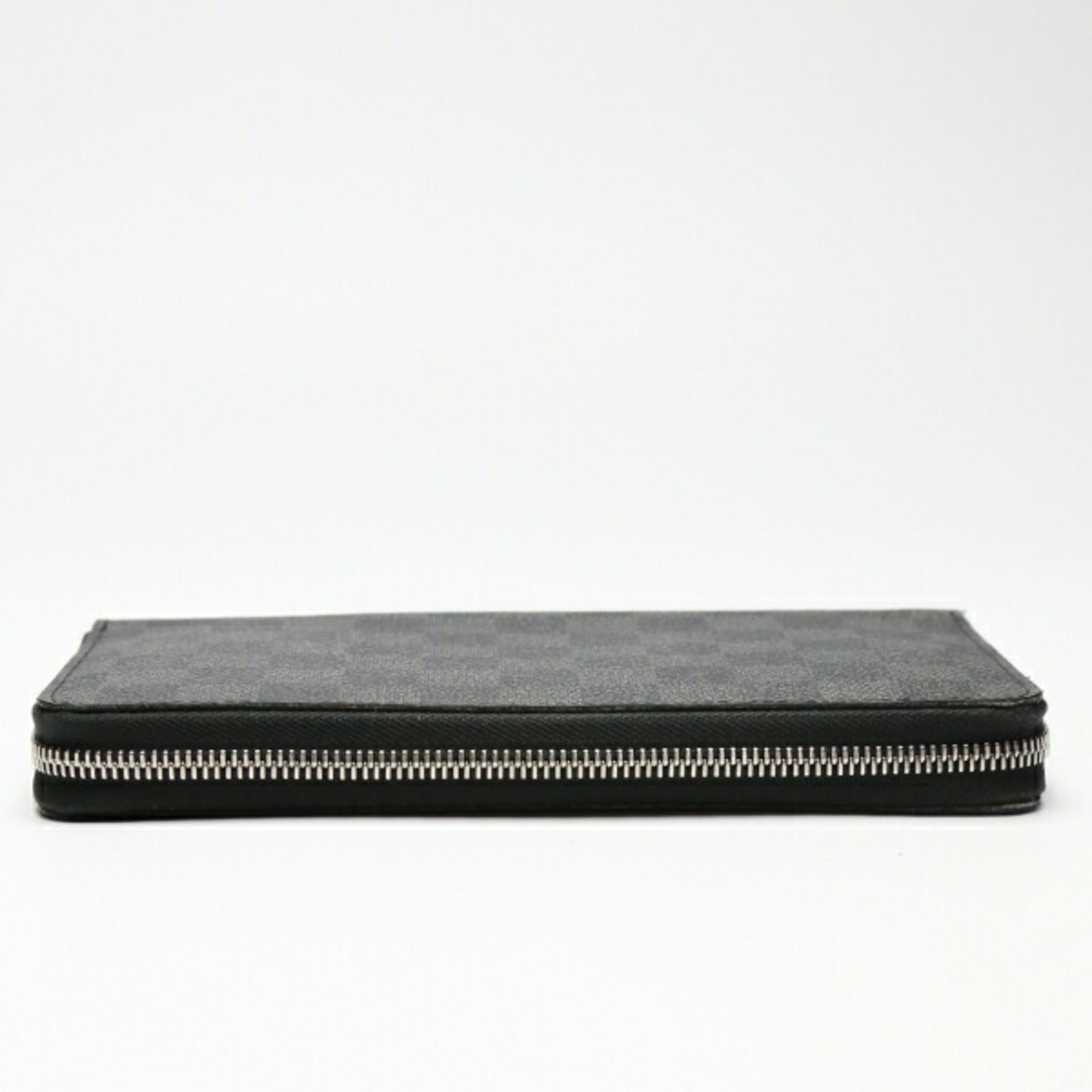 LOUIS VUITTON Round Zipper Damier Graphite Zippy Organizer N63077 Louis Vuitton Black Long Wallet LV