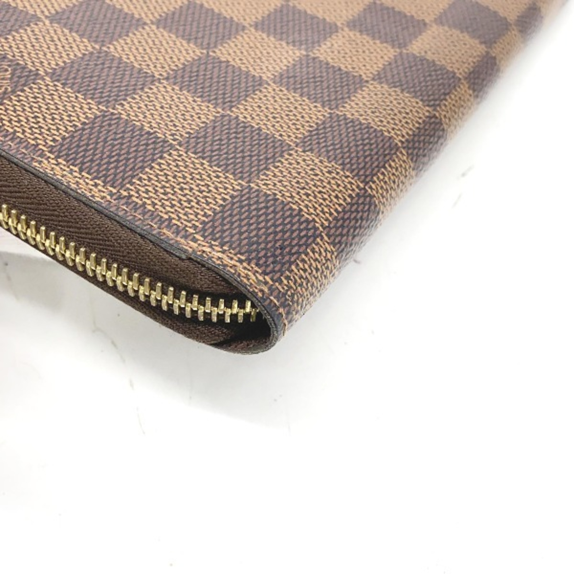 LOUIS VUITTON Round Zipper Damier Zippy Wallet N41661 Louis Vuitton Brown Long LV