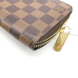 LOUIS VUITTON Round Zipper Damier Zippy Wallet N41661 Louis Vuitton Brown Long LV