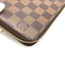 LOUIS VUITTON Round Zipper Damier Zippy Wallet N41661 Louis Vuitton Brown Long LV