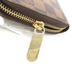 LOUIS VUITTON Round Zipper Damier Zippy Wallet N41661 Louis Vuitton Brown Long LV