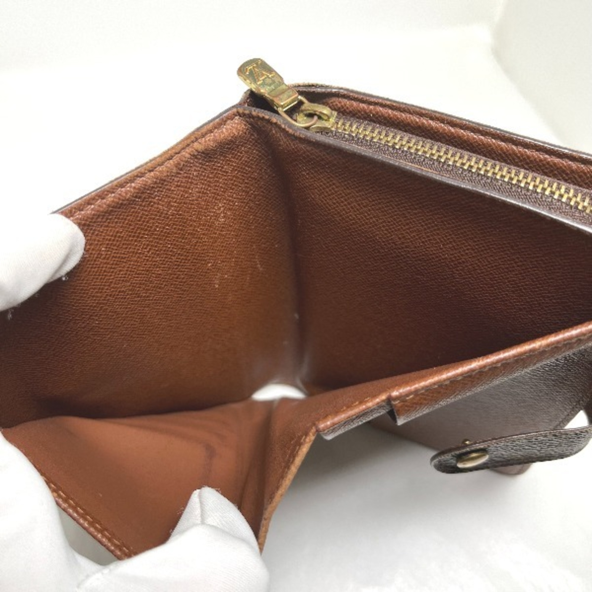 LOUIS VUITTON Porto Papier Zip Monogram with Coin Purse M61207 Louis Vuitton Brown Bifold Wallet LV