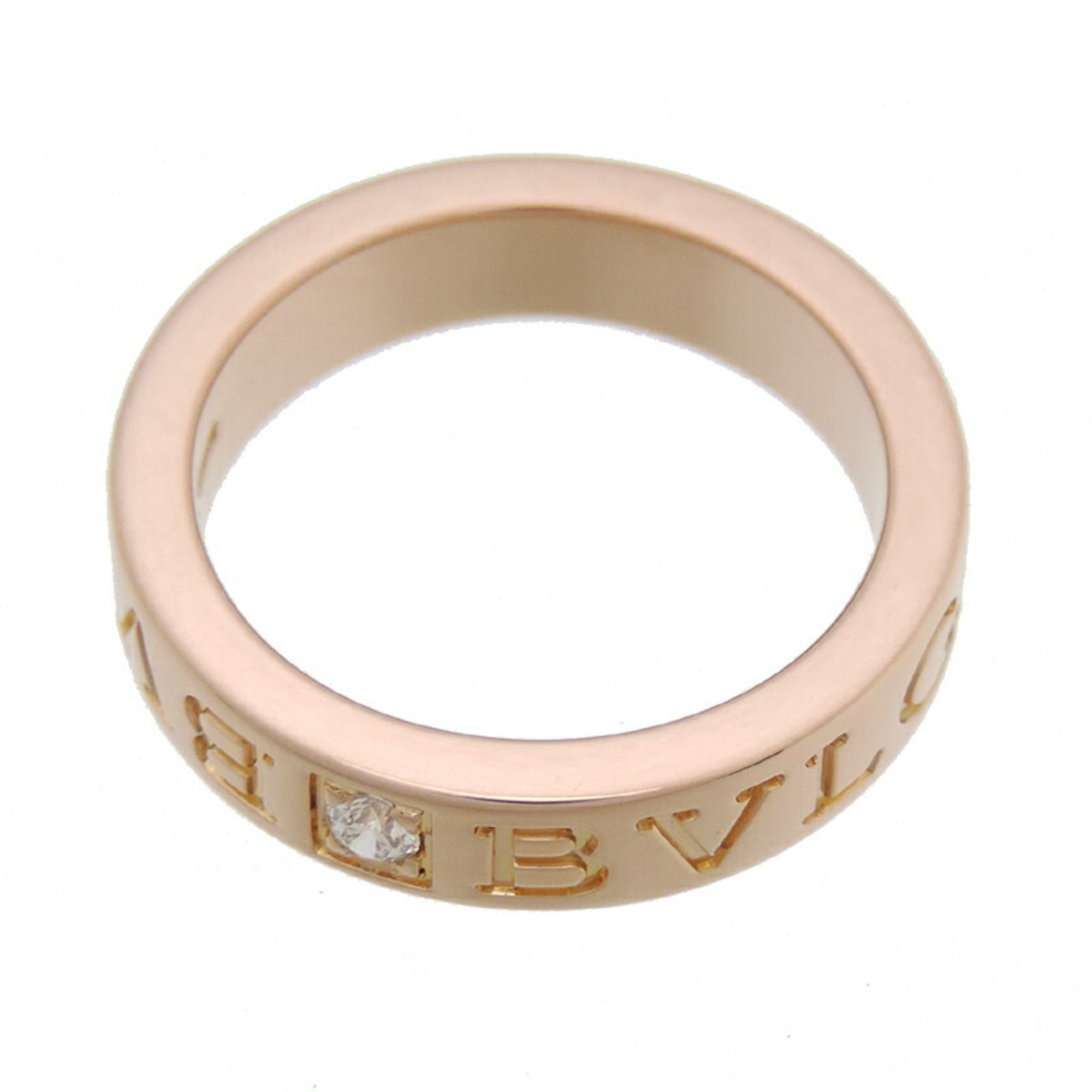 Bvlgari Double 1P Diamond Women's/Men's Ring 750 Pink Gold No. 7