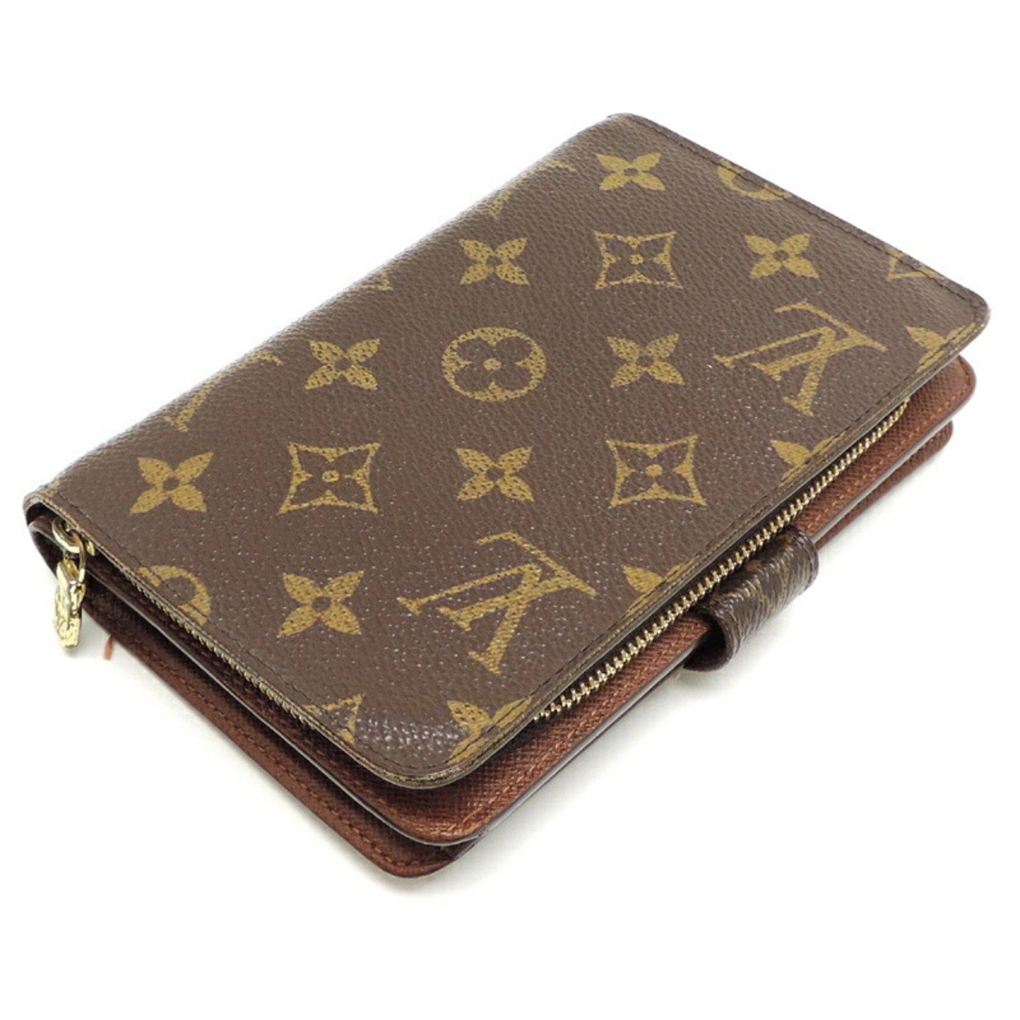 Louis Vuitton Porte Papier Zip Women's Bifold Wallet M61207 Monogram Ebene (Brown)