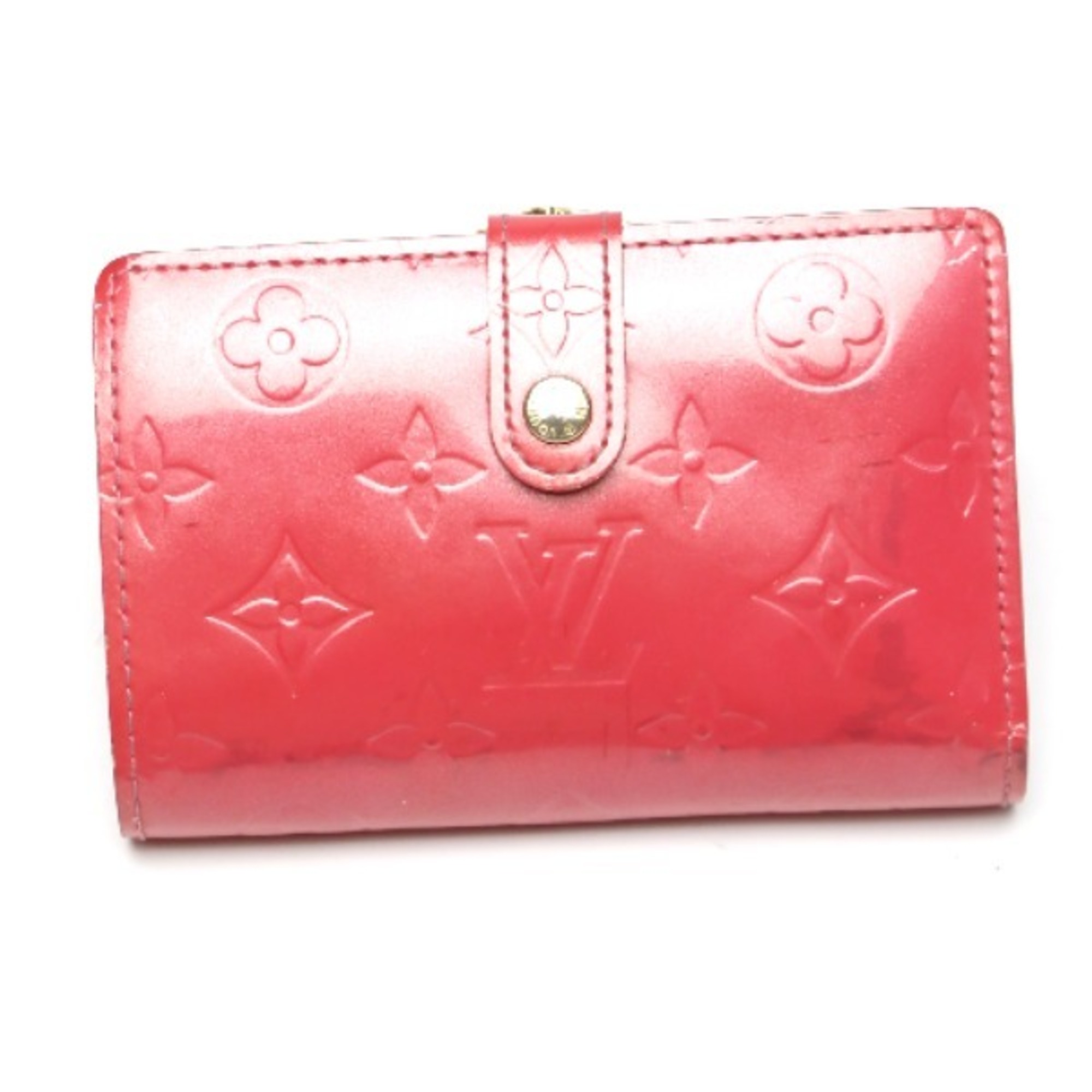 LOUIS VUITTON Porte Monet Bier Viennois Vernis Clasp Wallet with Card Pocket M9141F Louis Vuitton Framboise Bifold LV