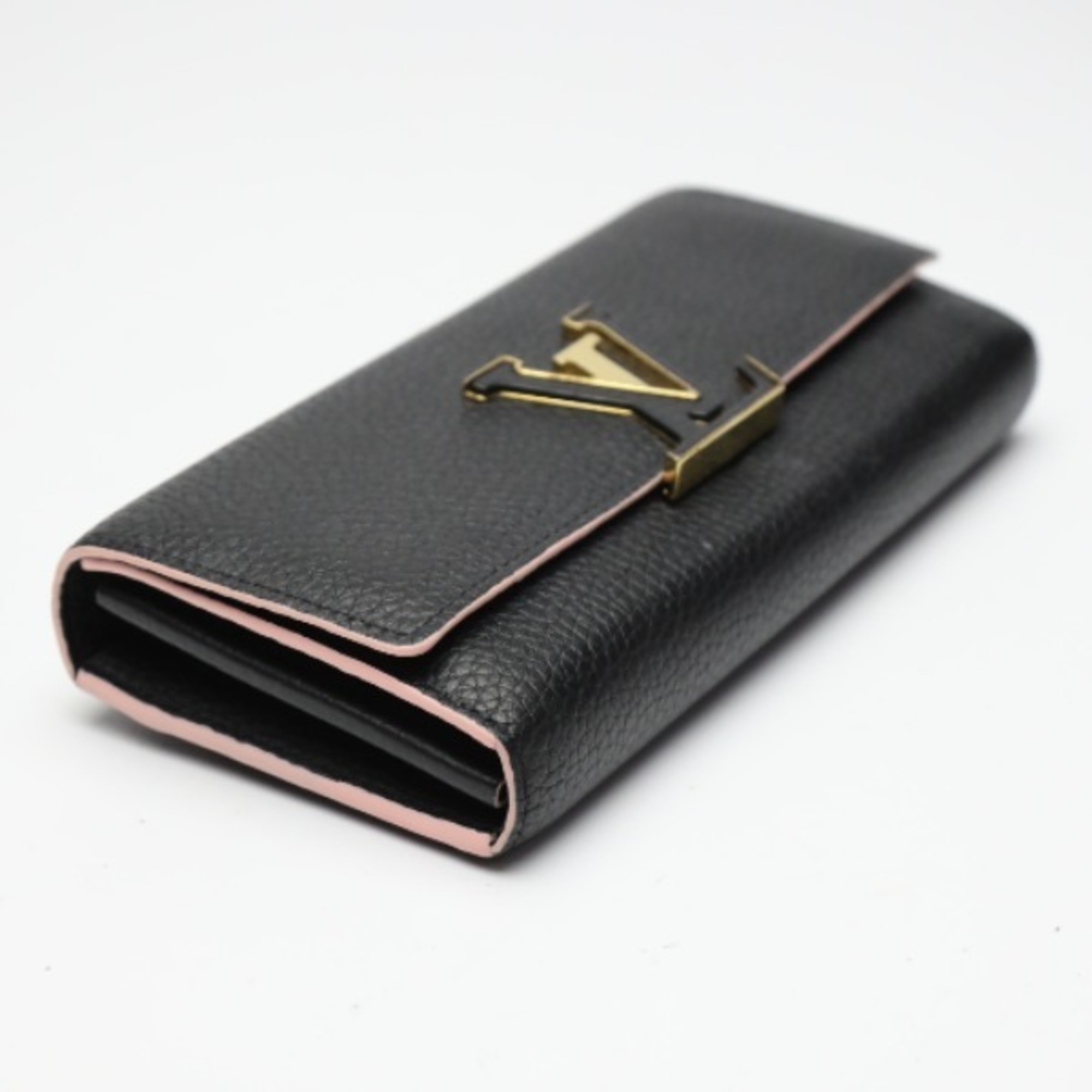 LOUIS VUITTON Bifold Long Wallet Taurillon Portefeuille Capucines M67663 Louis Vuitton Black LV