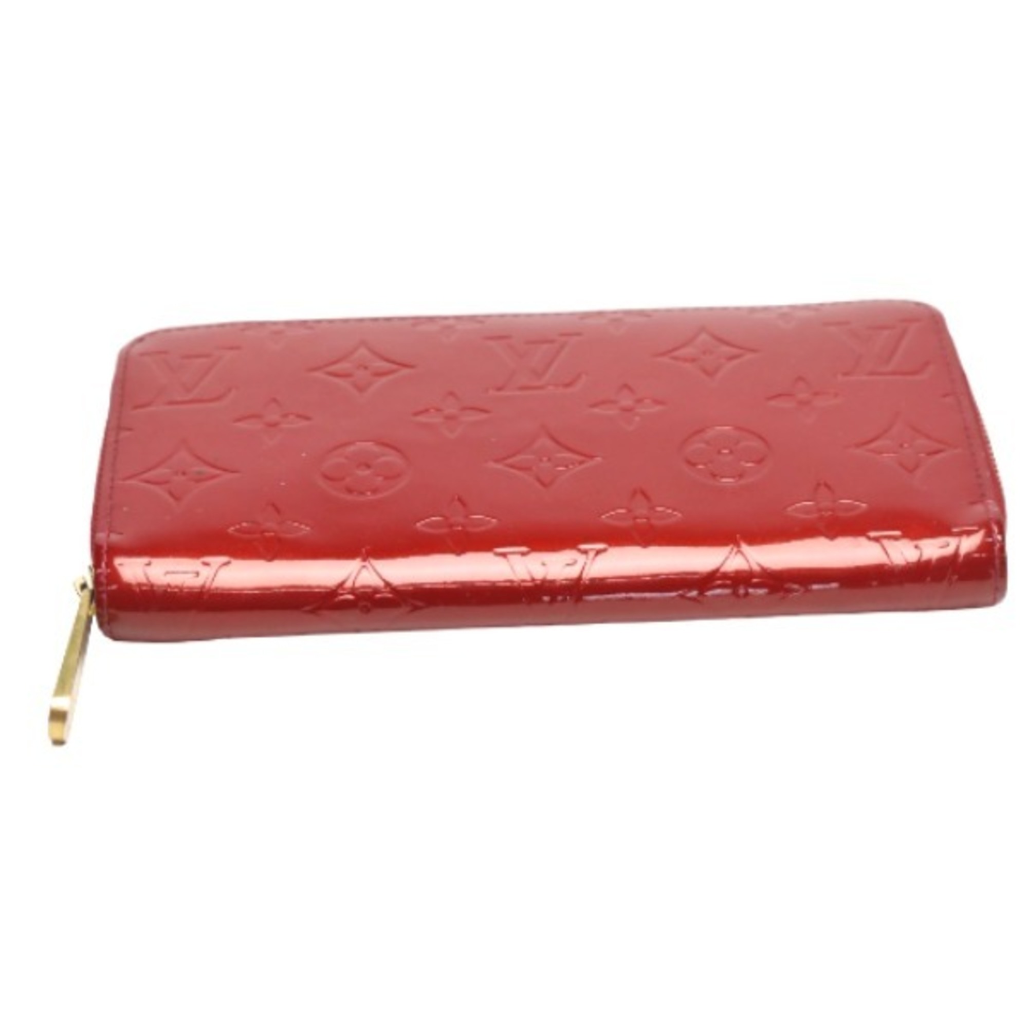 LOUIS VUITTON Round Zipper Vernis Zippy Wallet M91981 Louis Vuitton Pomme d'Amour Long LV