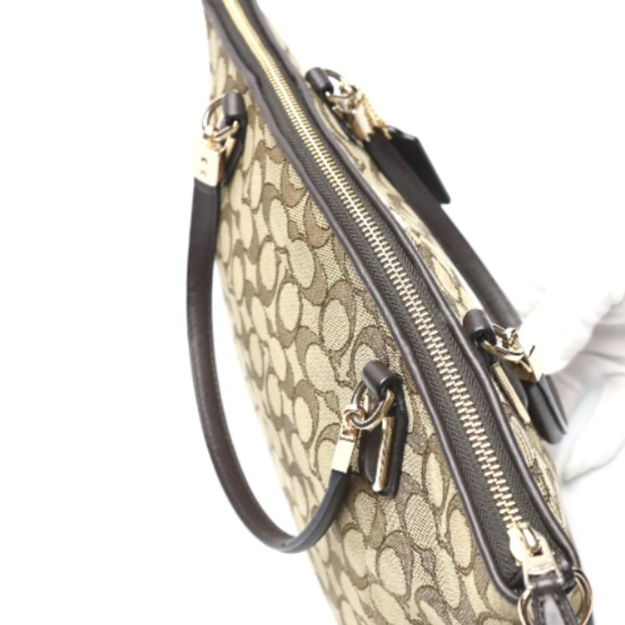 COACH Shoulder Signature Handbag 33737 Coach Brown Bag