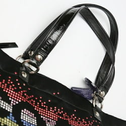 COACH Rhinestone Holiday Tote Bag Satin x Patent F17144 Coach Black