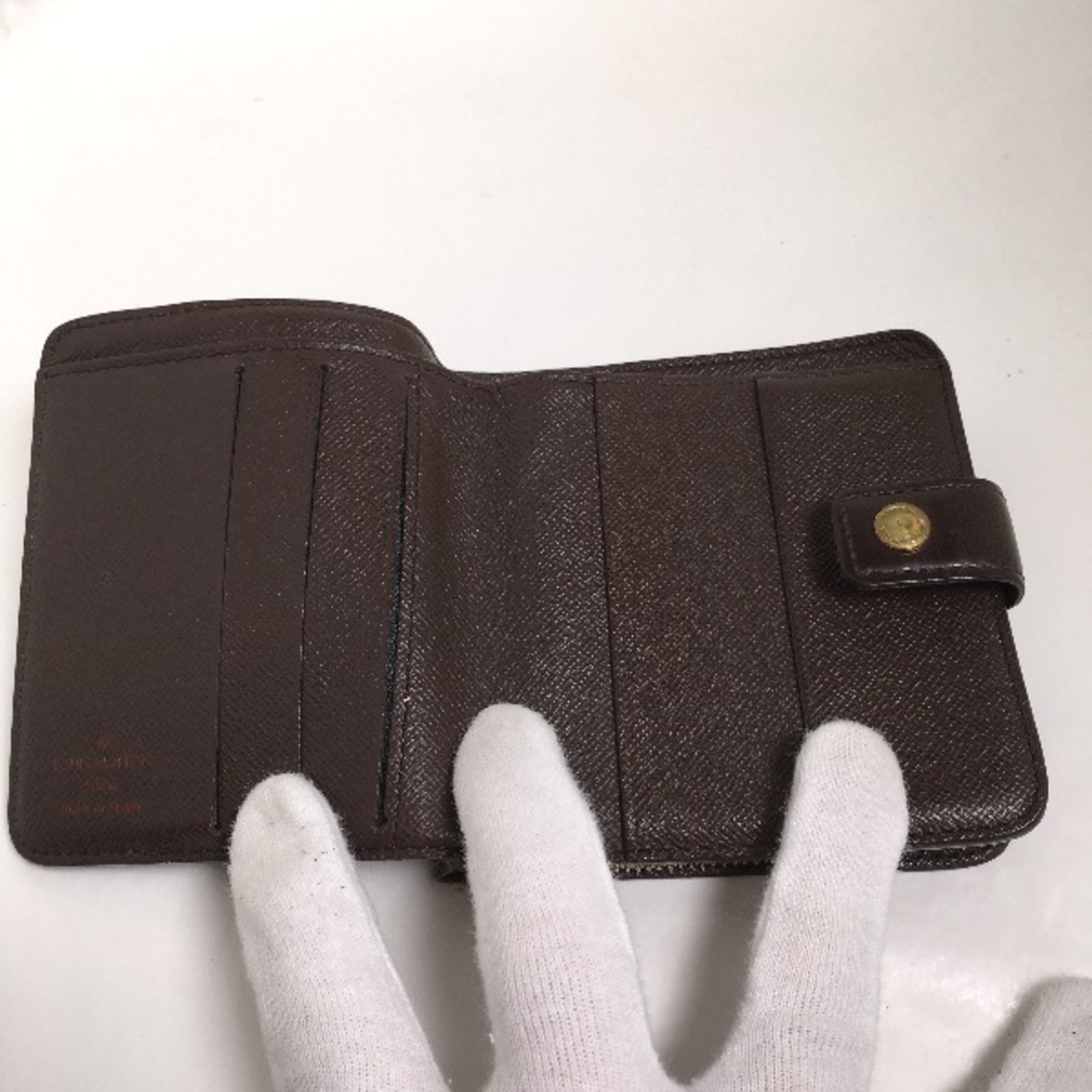 LOUIS VUITTON Card Pocket Zipper Wallet Damier Compact Zip N61668 Louis Vuitton Brown Bifold LV