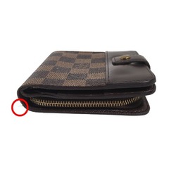 LOUIS VUITTON Card Pocket Zipper Wallet Damier Compact Zip N61668 Louis Vuitton Brown Bifold LV