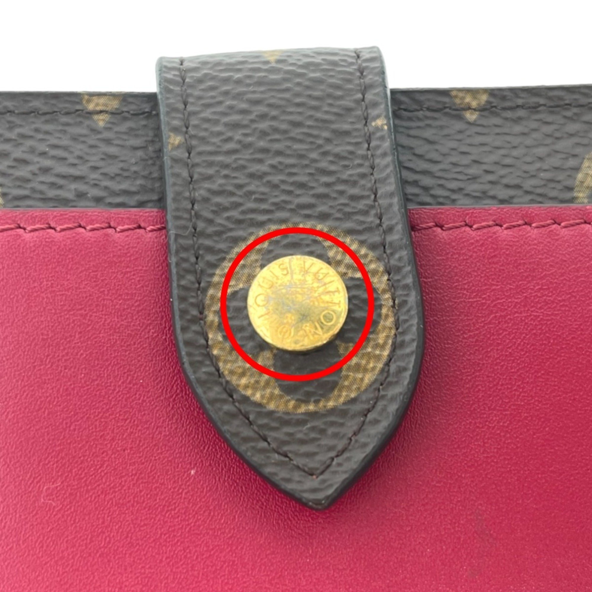 LOUIS VUITTON Bifold Wallet Monogram Portefeuille Juliet M69433 Louis Vuitton Fuchsia LV