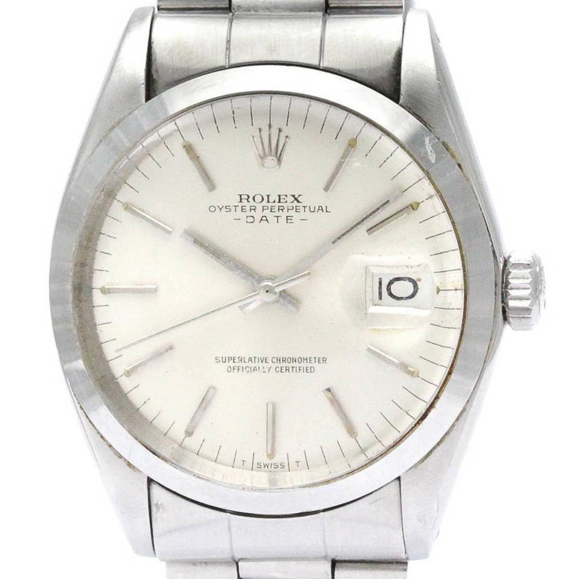 Vintage ROLEX Oyster Perpetual Date 1500 Steel Automatic Mens Watch BF565466