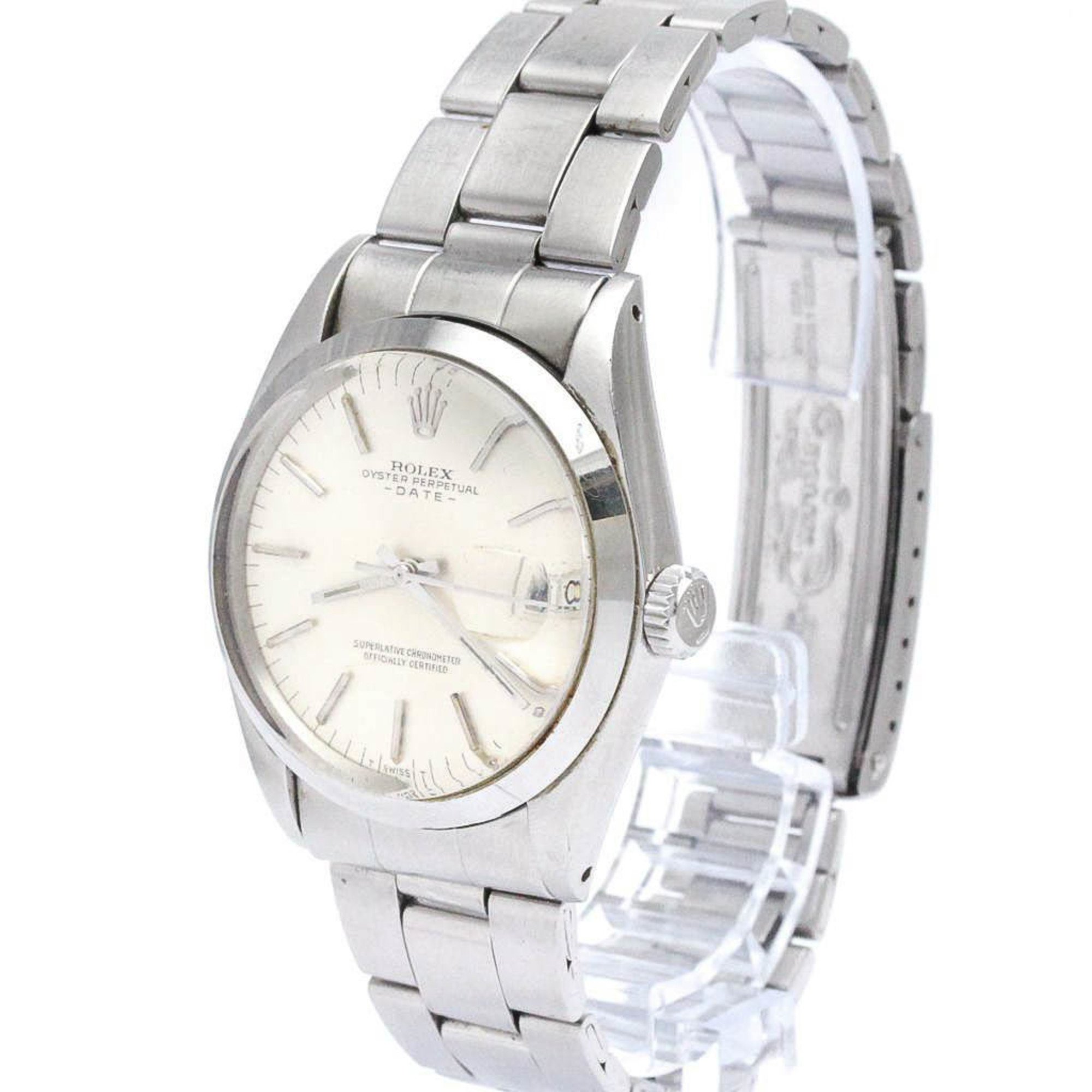 Vintage ROLEX Oyster Perpetual Date 1500 Steel Automatic Mens Watch BF565466