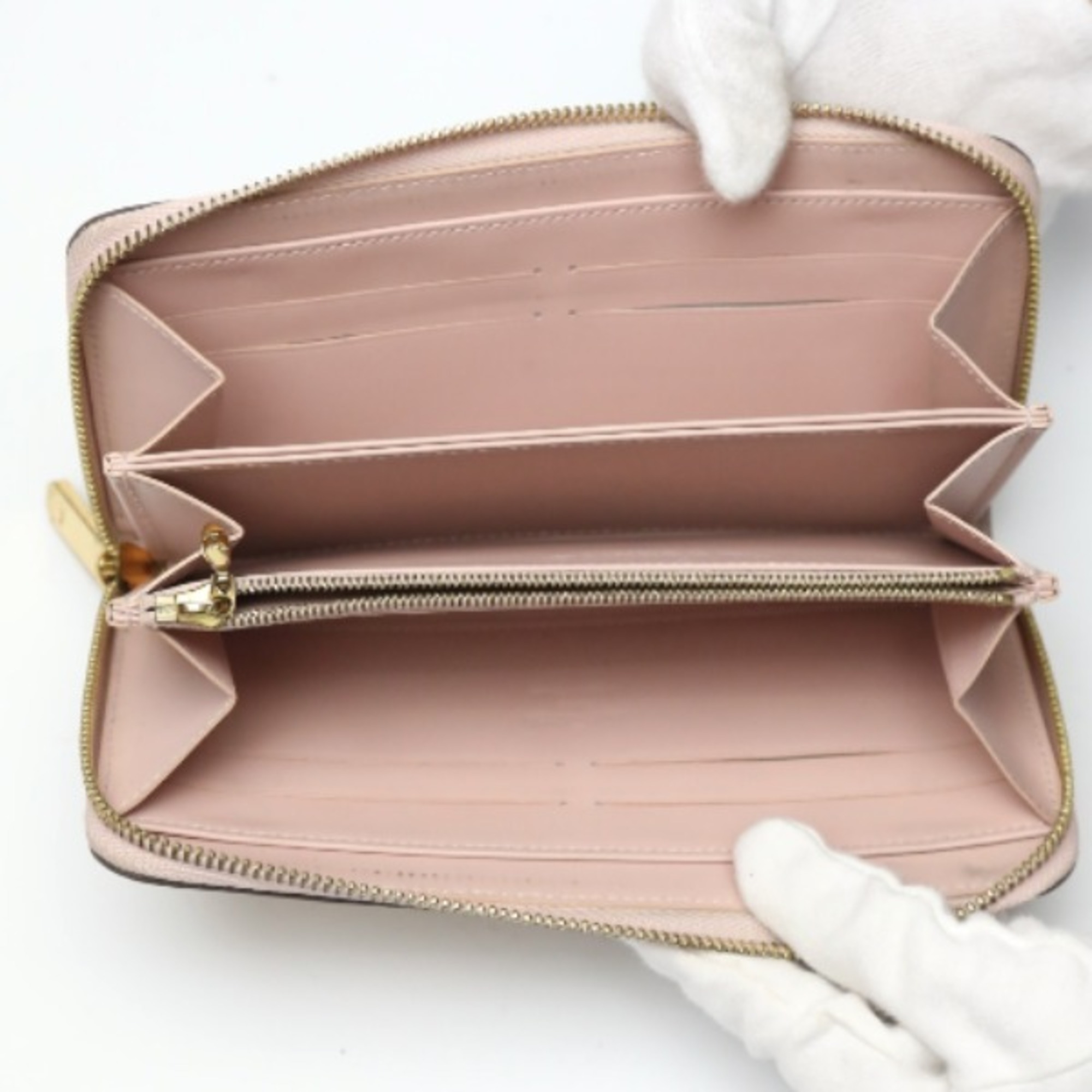 LOUIS VUITTON Round Zipper Vernis Zippy Wallet M90076 Louis Vuitton Rose Angelique Long LV