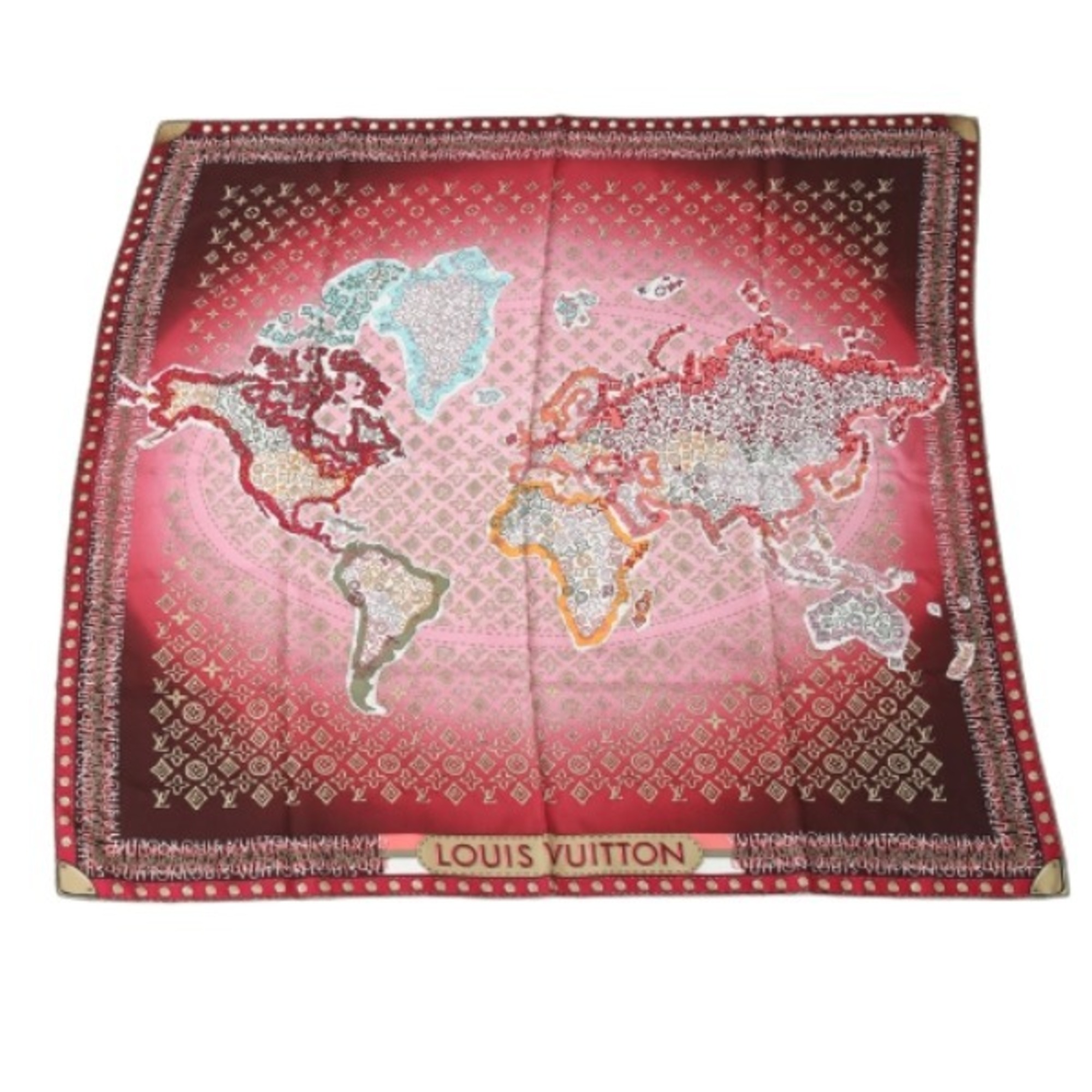 LOUIS VUITTON Red Scarf LV