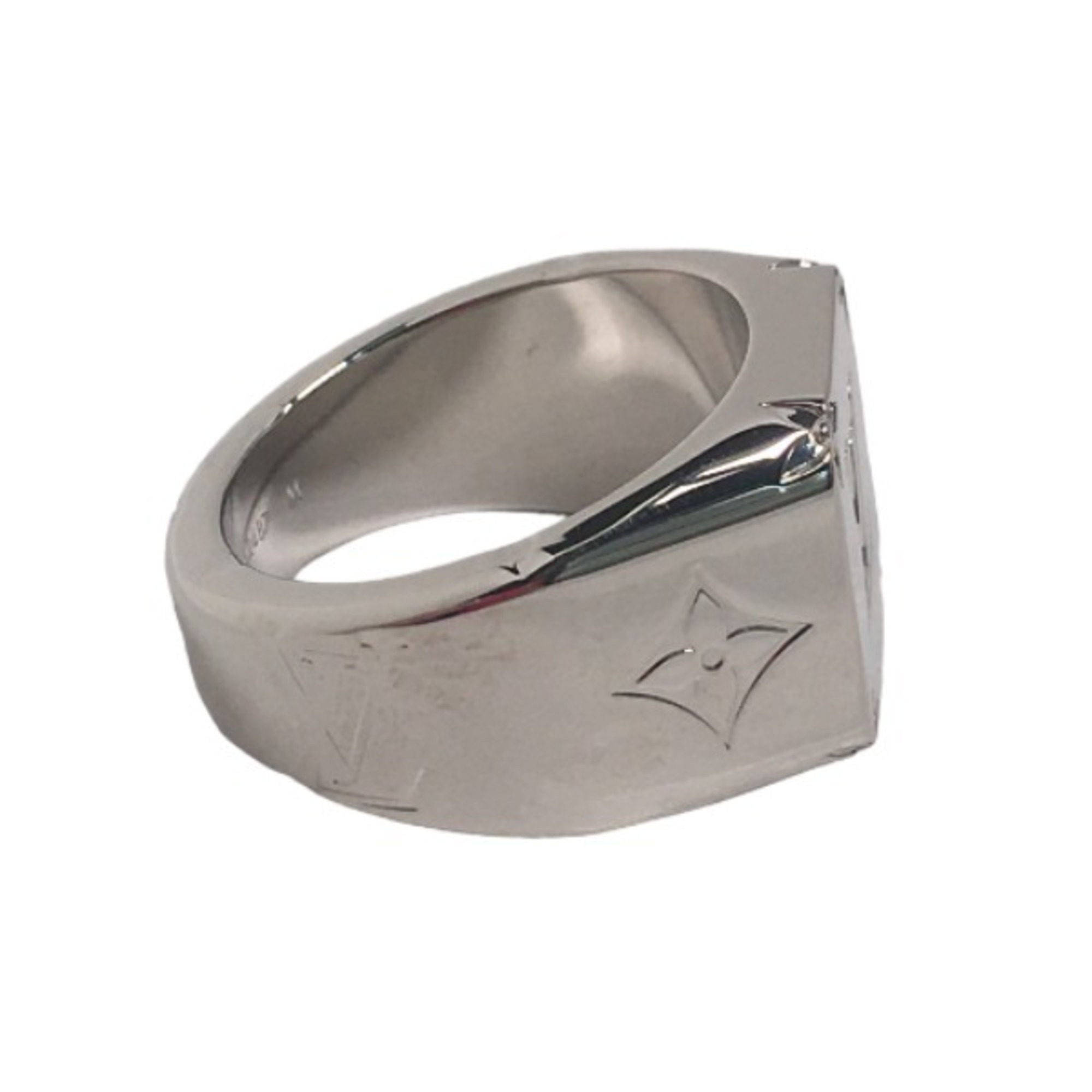 LOUIS VUITTON Ring Monogram Signet M Size M62487 Louis Vuitton Silver LV