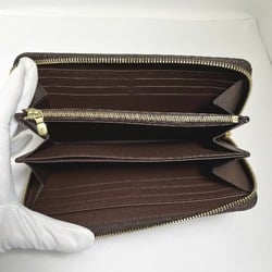 LOUIS VUITTON Round Zipper Damier Zippy Wallet N41661 Louis Vuitton Brown Long LV