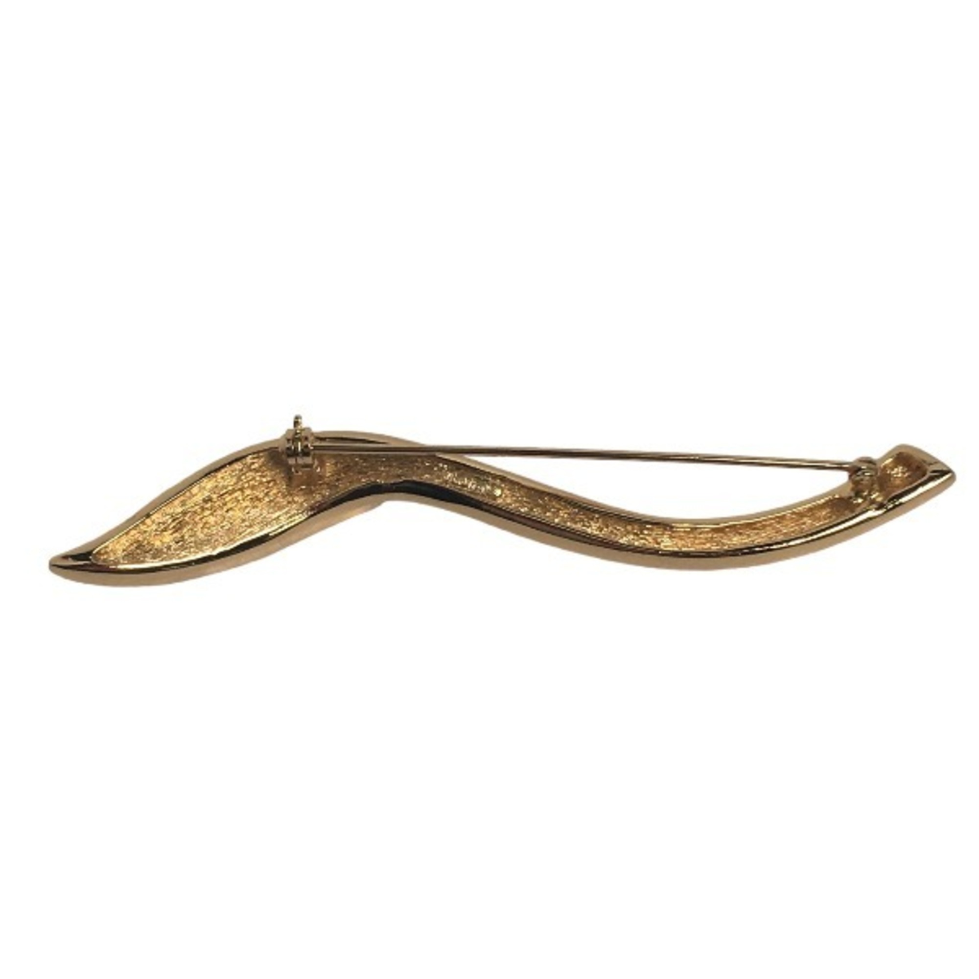 Christian Dior Dior Rotating Pin Type Leaf Motif Pave Bijou Christian Gold Brooch