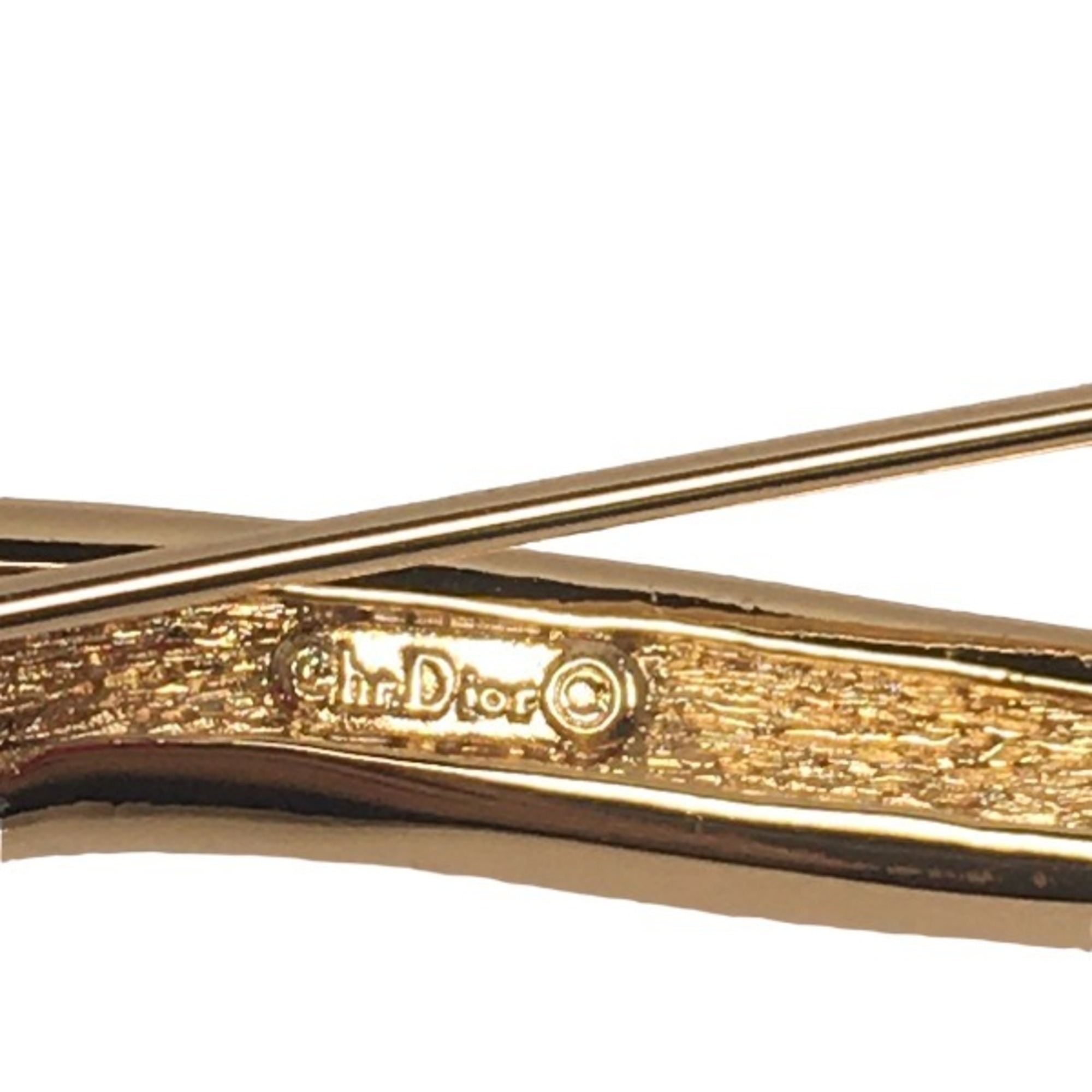 Christian Dior Dior Rotating Pin Type Leaf Motif Pave Bijou Christian Gold Brooch