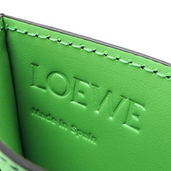 Loewe Signature Plain Ladies/Men's Card Case C314322X01 Leather Green x Black