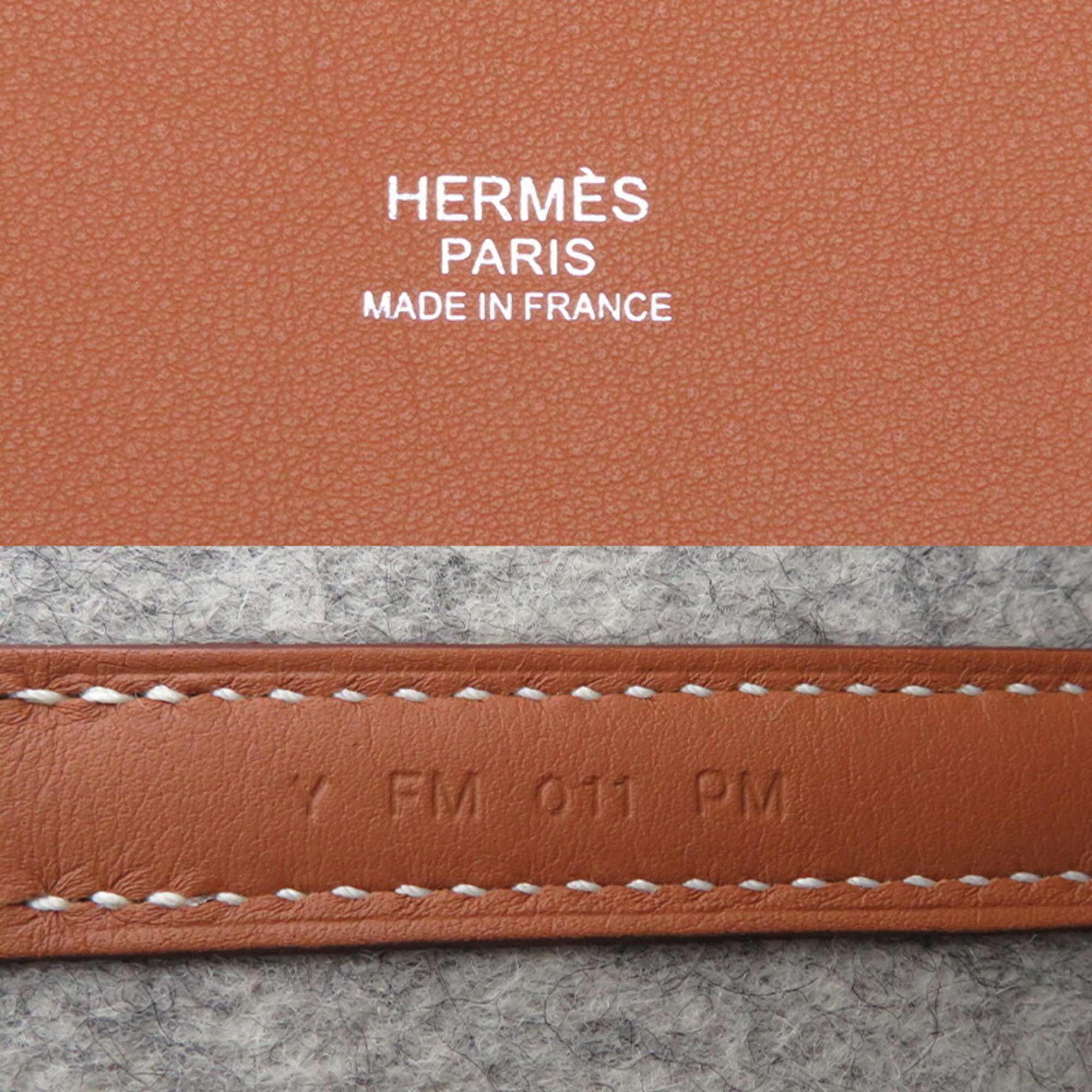 Hermes Picotan Lock MM Y Engraved Women's Handbag Felt Swift Gripere