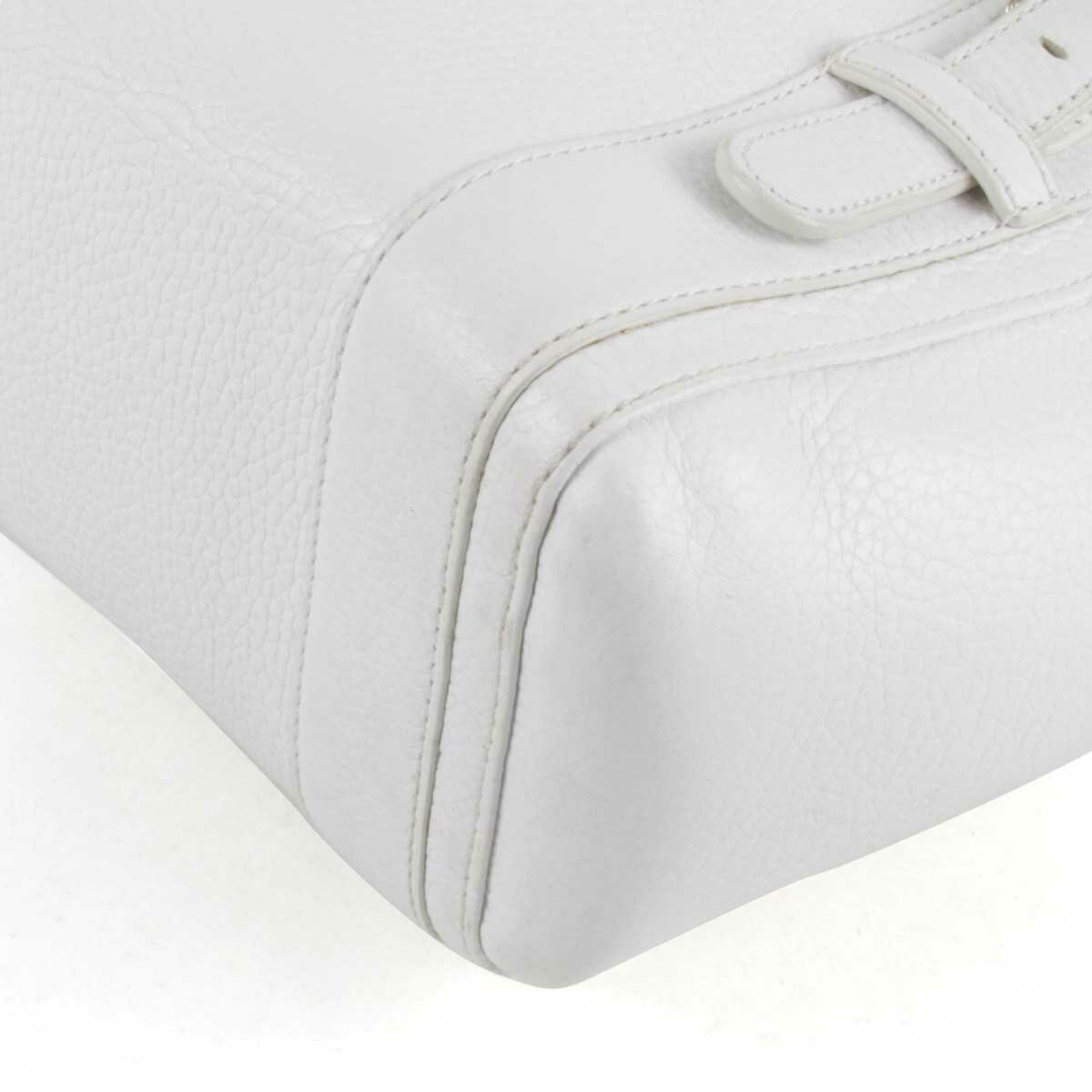 LOEWE 270411 Handbag Leather White Ladies