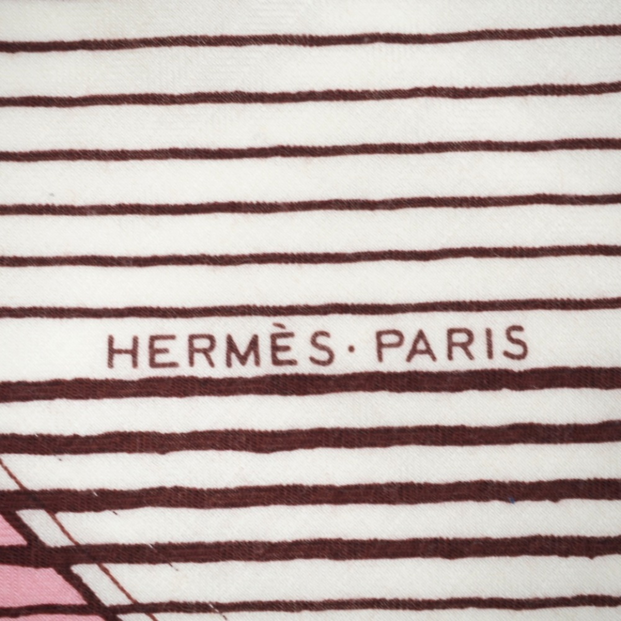 HERMES 140 JEU DES OMNIBUS ET DAMES BLANCHES Omnibust White Lady Game Scarf Red Ladies