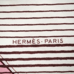 HERMES 140 JEU DES OMNIBUS ET DAMES BLANCHES Omnibust White Lady Game Scarf Red Ladies