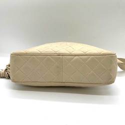 CHANEL Bag Matelasse Shoulder Beige Coco Mark Ball Tassel Ladies Lambskin Leather