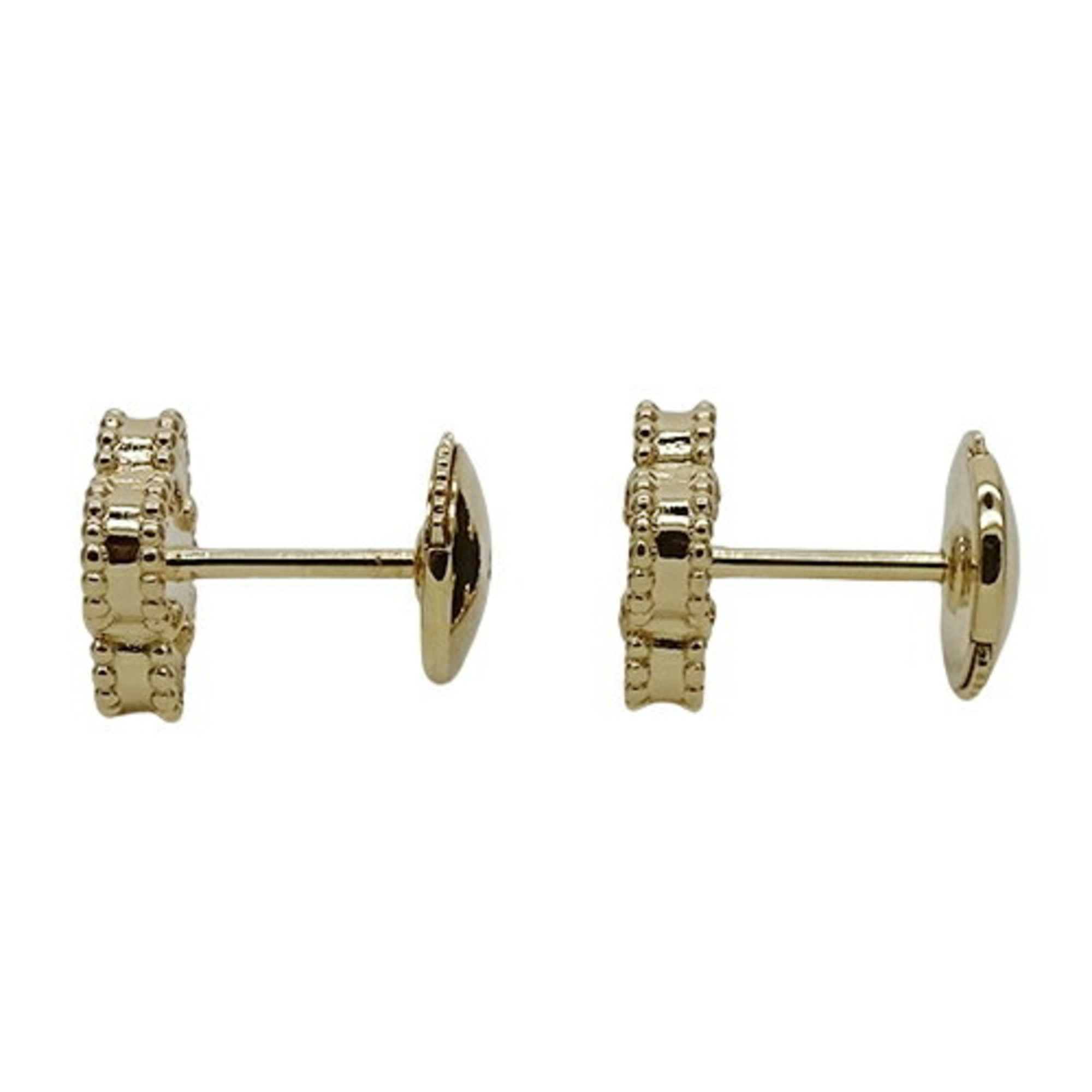 Van Cleef & Arpels Earrings Sweet Alhambra Women's 750YG Onyx Yellow Gold Polished