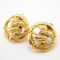 CHANEL Twist Motif Coco Mark Earrings Gold Women's