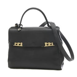 Delvaux Tempete 2Way Bag Leather Black Gold Hardware