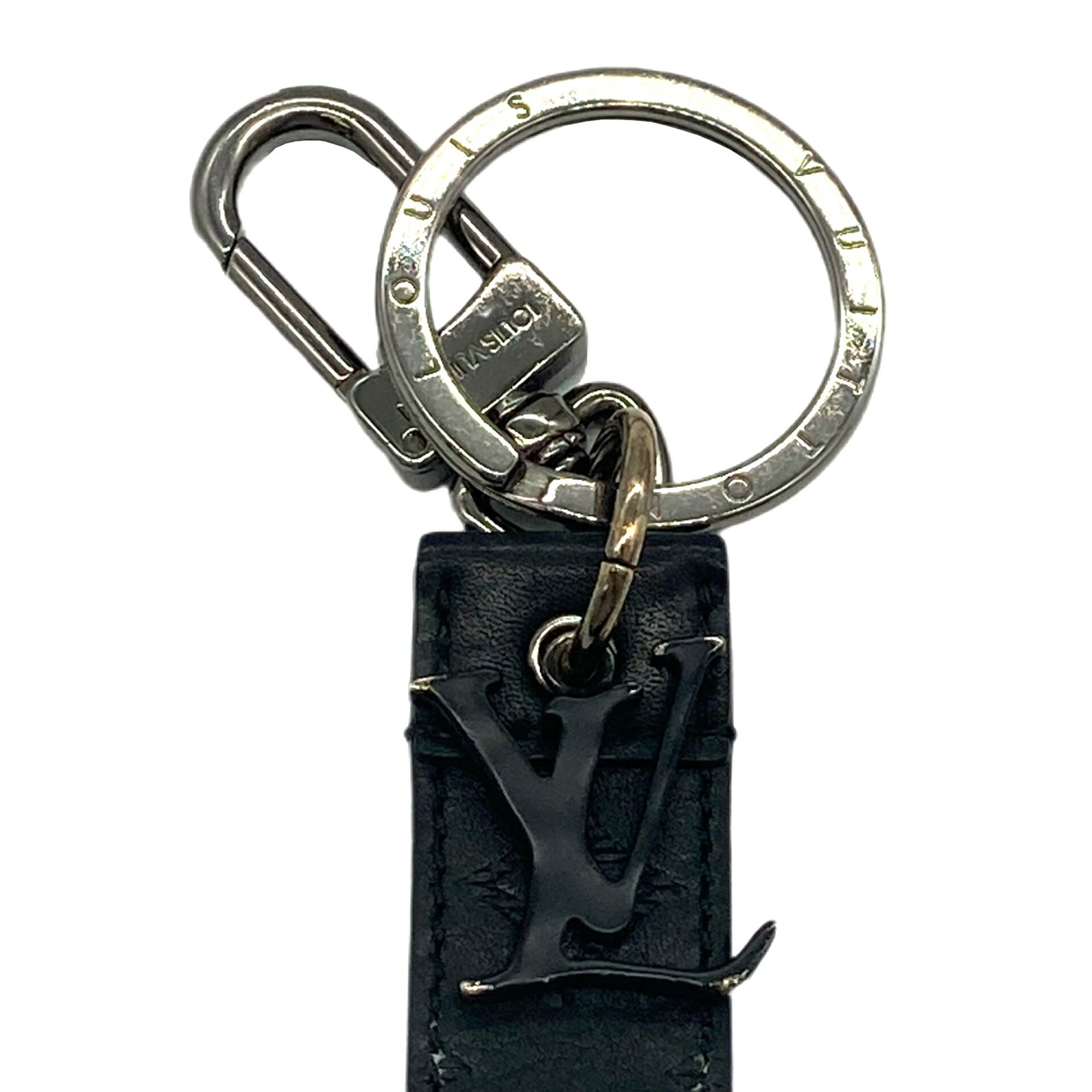 LOUIS VUITTON Portocle Dragonne Monogram Shadow M68675 Keychain Key Ring Men Women