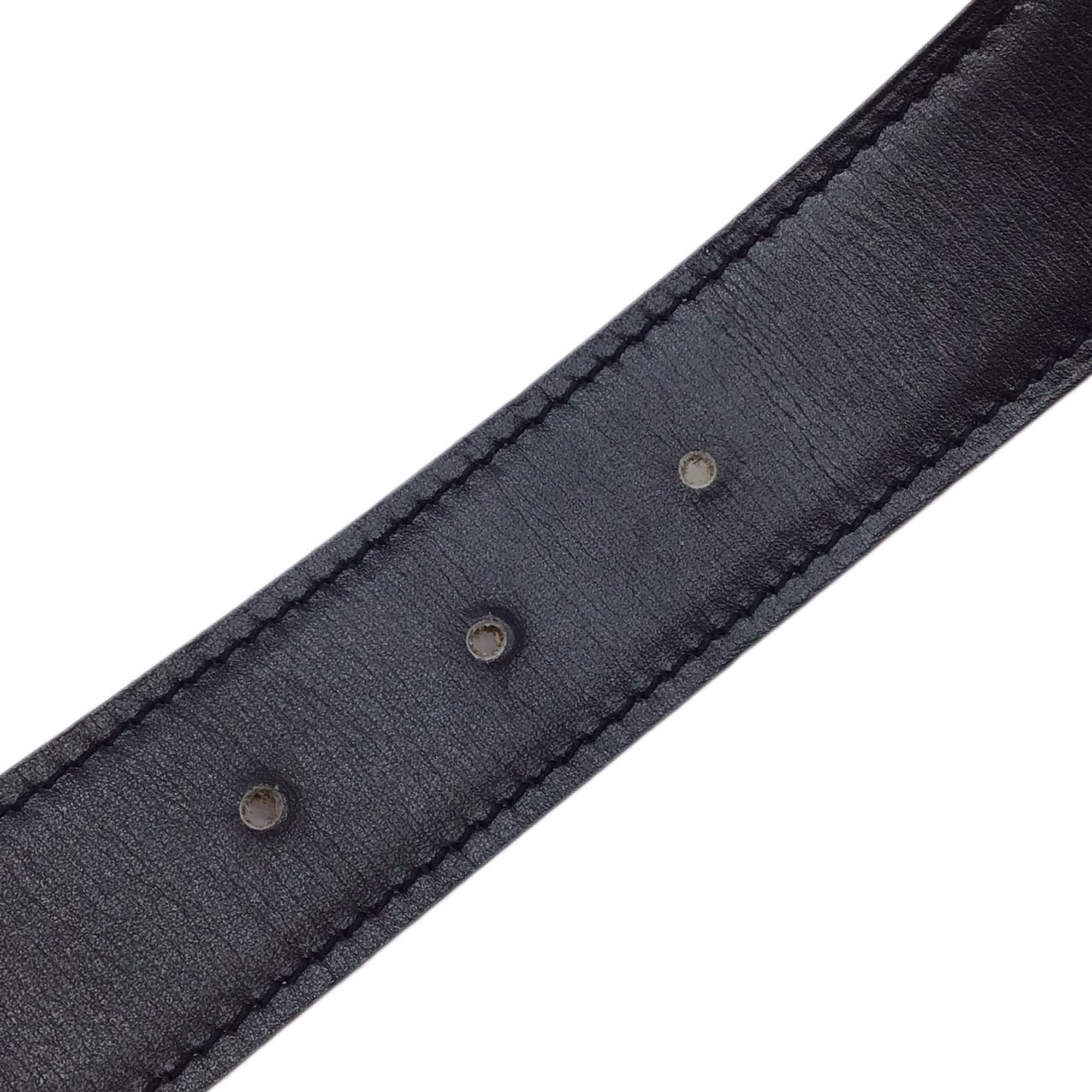 HERMES Reversible Belt Replacement Everto 70cm □F Stamp 2002 Black Brown Gold Togo Bock Scarf Muffler Men Women Unisex