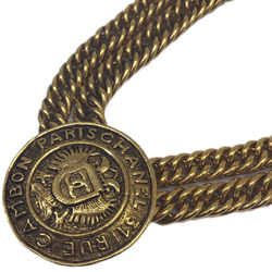 CHANEL Chanel Medallion Coco Mark Choker GP 2 Row Necklace Neck Collar CC Accessories Women's