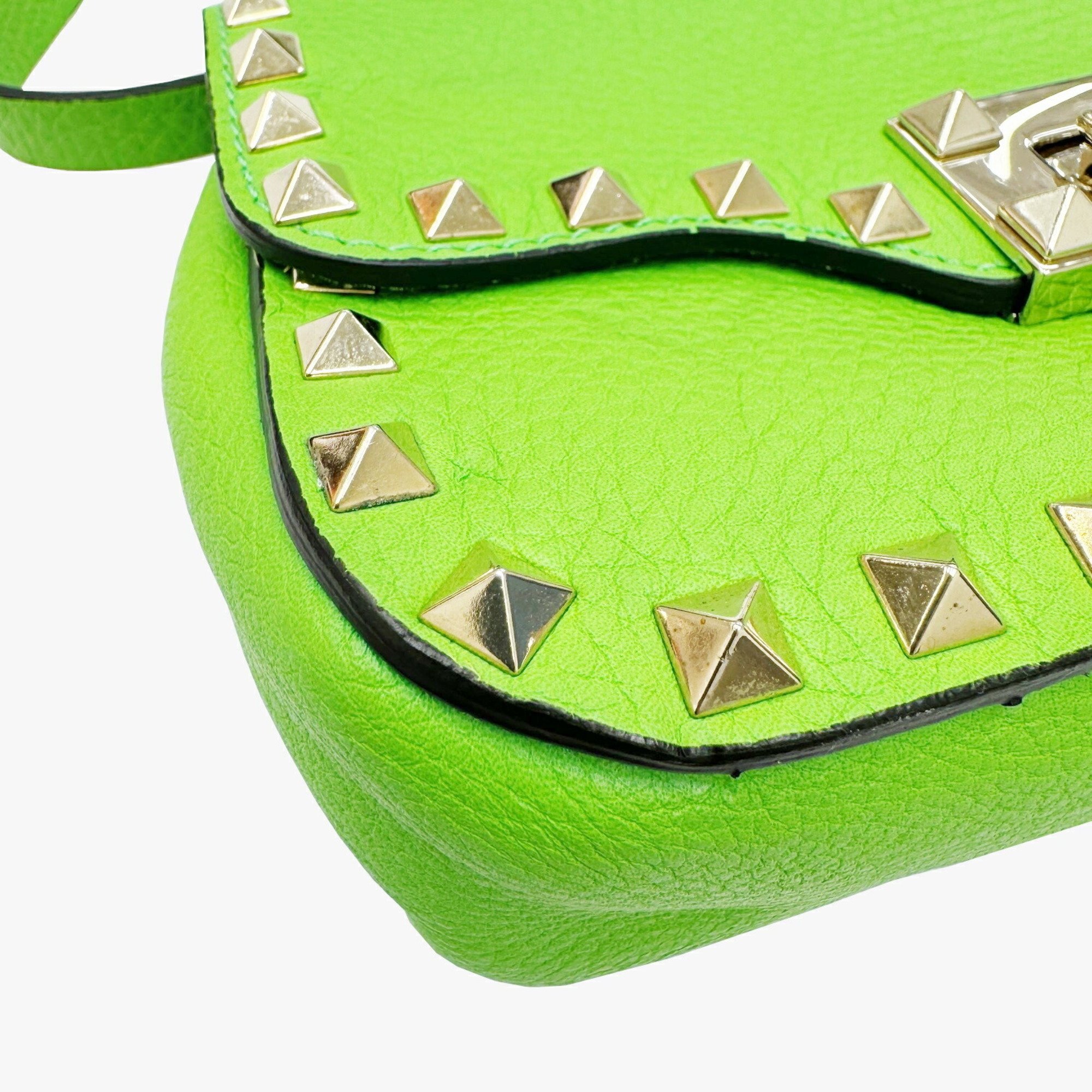 VALENTINO GARAVANI Rockstud Shoulder Bag Small Green Women's