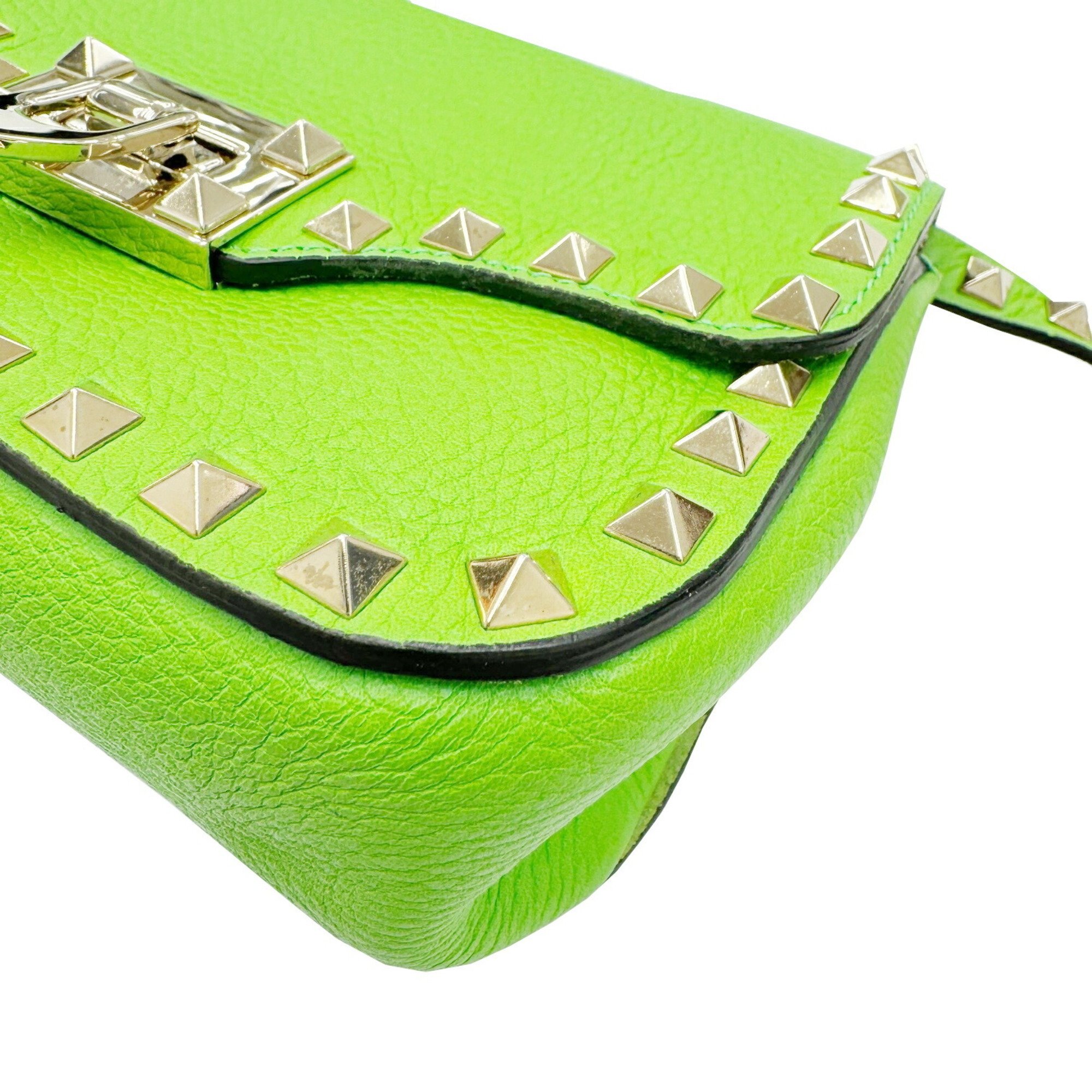 VALENTINO GARAVANI Rockstud Shoulder Bag Small Green Women's