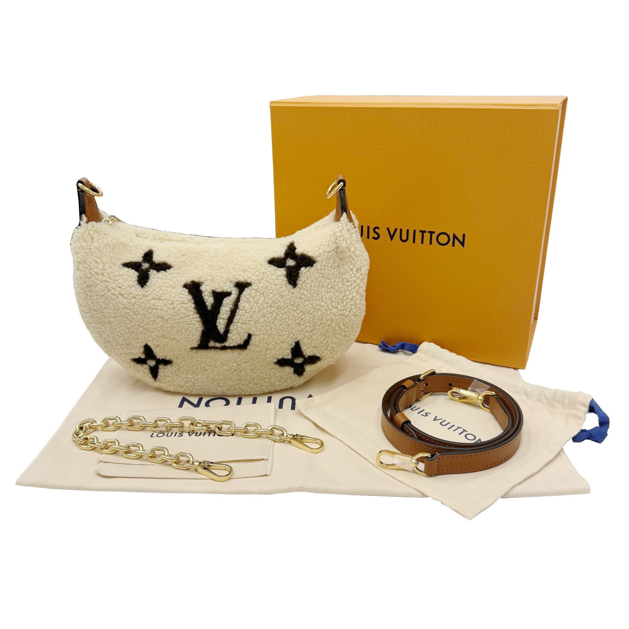 LOUIS VUITTON LV SKI Over the Moon M23321 RFID IC Chip New Current Monogram Giant Ladies Chain Bag Shoulder Half Shearling Mouton