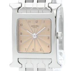 Polished HERMES H Watch Stainless Steel Quartz Ladies Watch HH1.210 BF566321