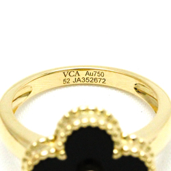 Van Cleef & Arpels Vintage Alhambra Yellow Gold (18K) Fashion Diamond,Onyx Band Ring Black,Gold