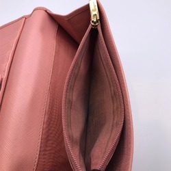 Salvatore Ferragamo Zipper Women's Long Wallet Leather Pink