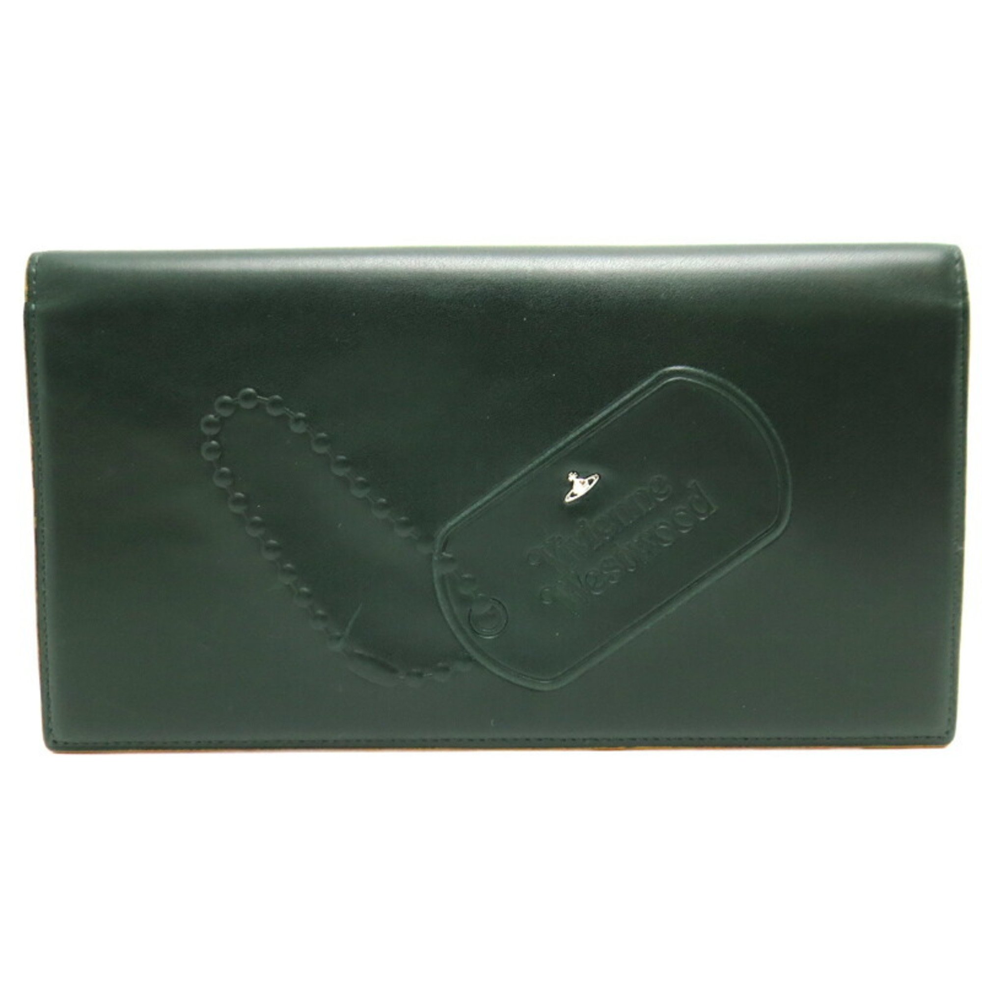 Vivienne Westwood Dog Tag Women's/Men's Pass Case Leather Dark Green (Dark Green)