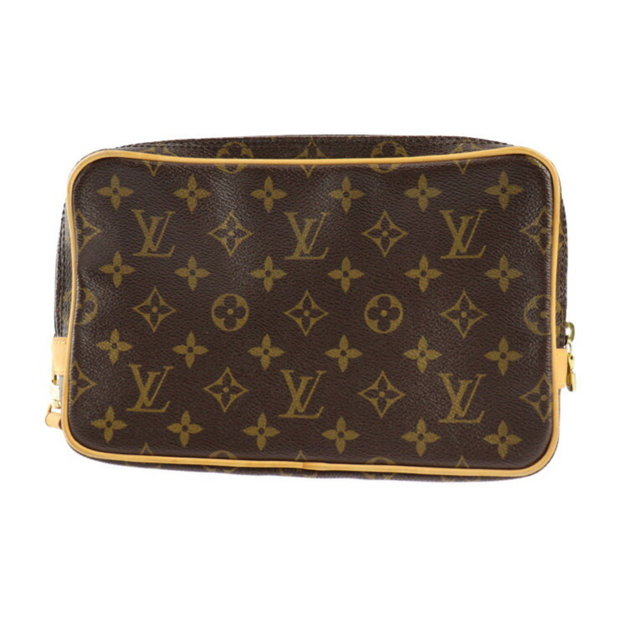 LOUIS VUITTON Pavel China Run Second Bag M41432 Monogram Canvas Leather Brown Gold Hardware Wristlet Clutch Pouch W Zipper Vuitton