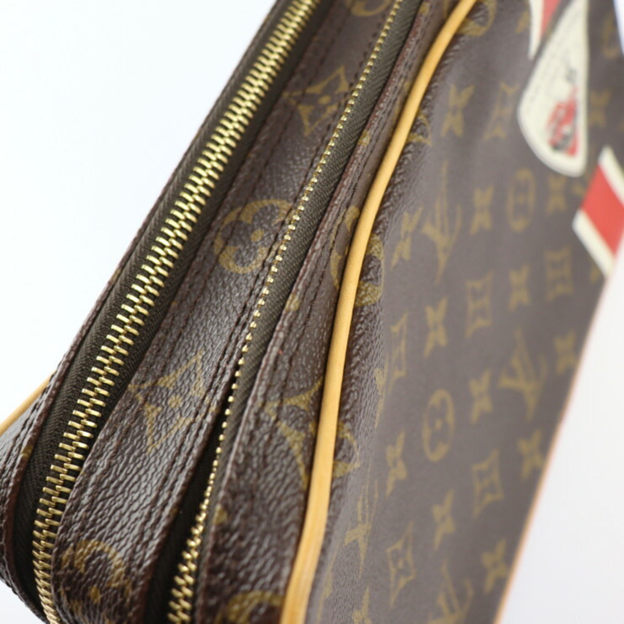 LOUIS VUITTON Pavel China Run Second Bag M41432 Monogram Canvas Leather Brown Gold Hardware Wristlet Clutch Pouch W Zipper Vuitton